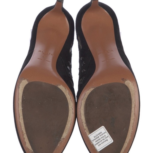 ALAÏA Black Suede Cutout Booties | IT 41 (US 9.5) | Stiletto Heel Booties - Picture 5 of 5